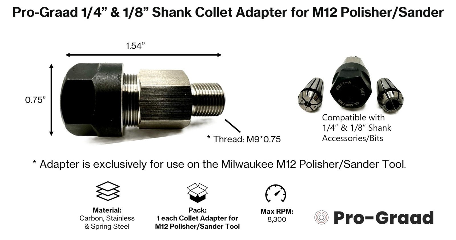 Adapters for M12 Polisher/Sander Tool