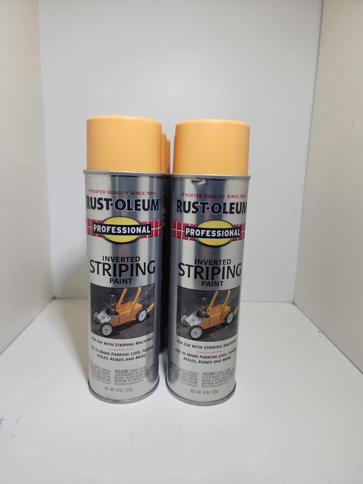 Rust-Oleum 2548838 Professional Yellow Inverted Striping Paint 18 oz. ( 6 Cans)