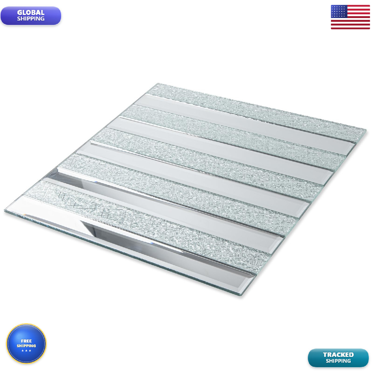 Adedeo Peel And Stick Mirror Glass Mosaic Tile Self Adhesive 1.2 X 12 Inch