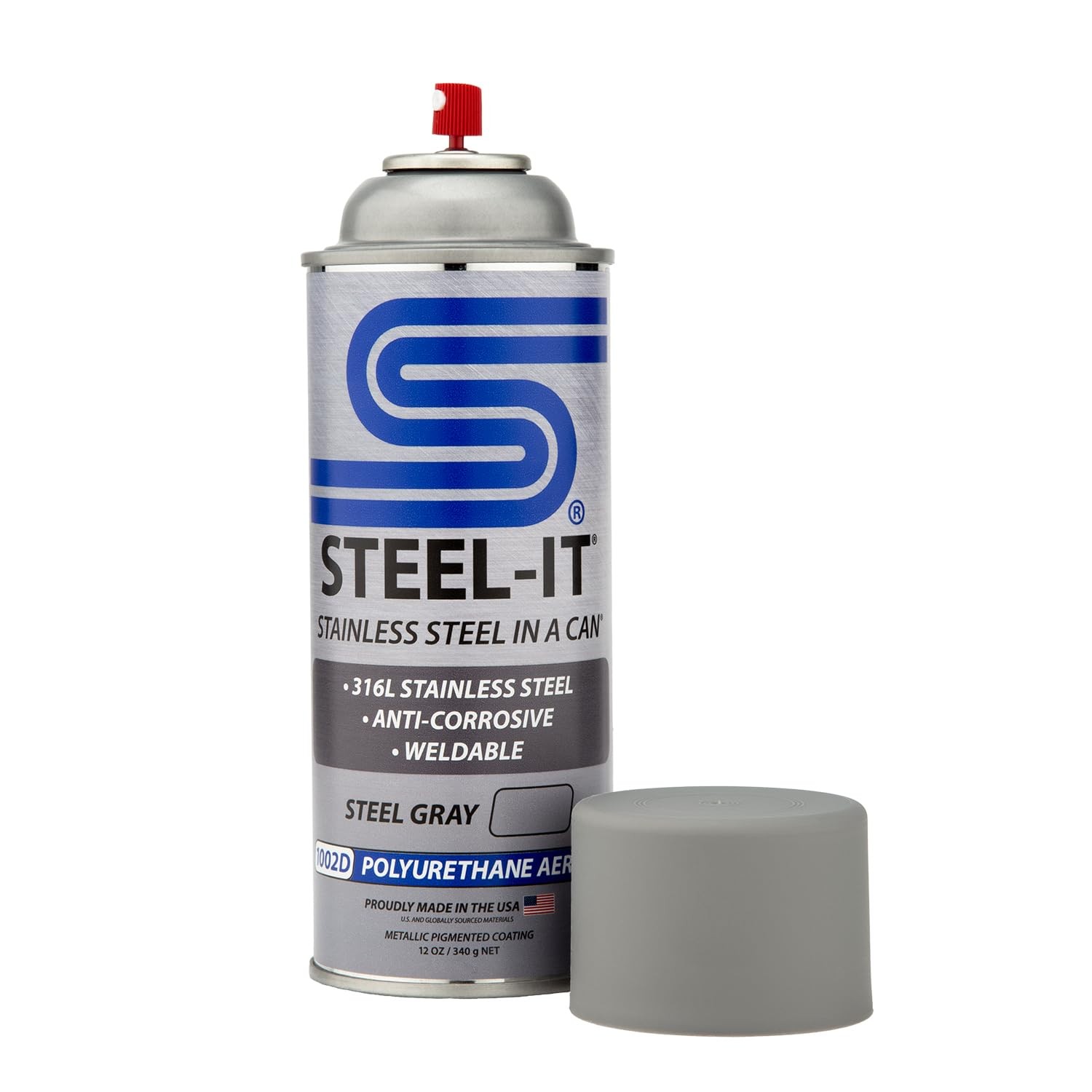 Steel-It 1002D Polyurethane Aerosol, 12 Ounce (Pack of 1), Steel Gray