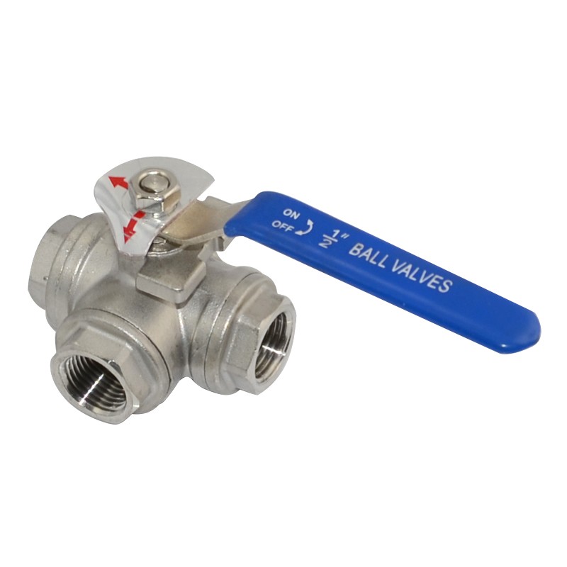 1/2″-2″ NPT 3-way Ball Valve Female Port L Type Stainless Steel 304 WOG1000