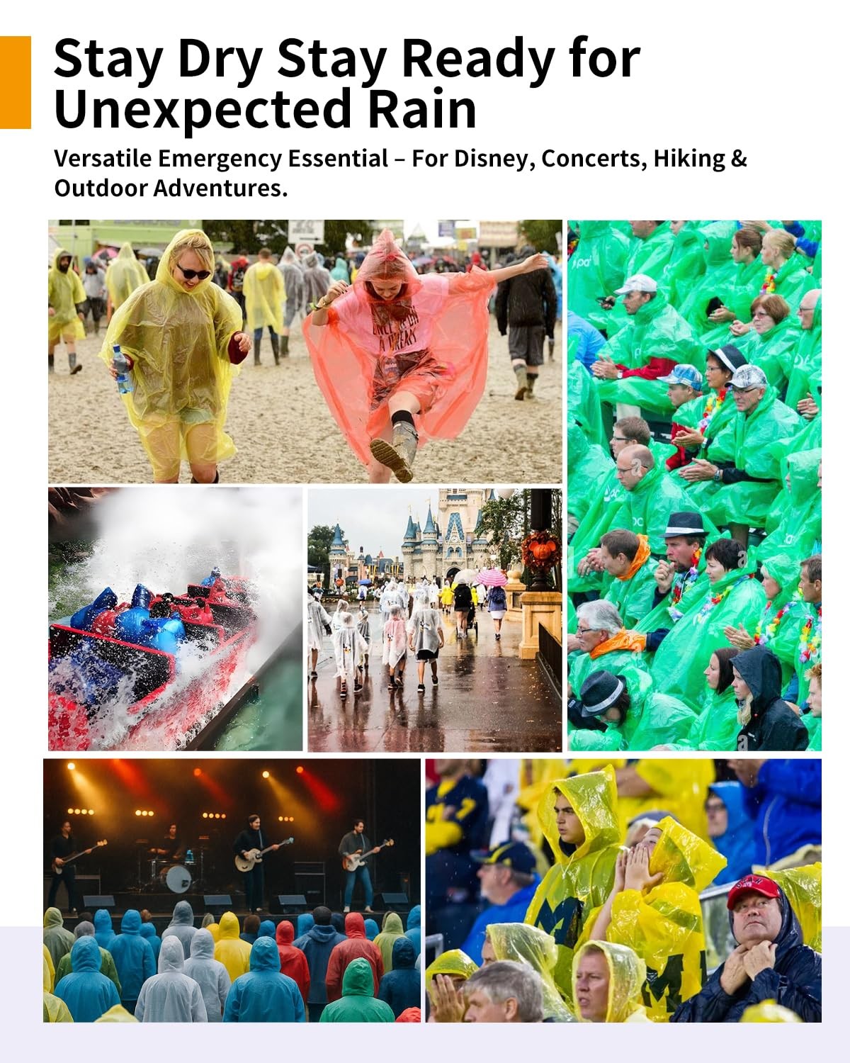 24-Pack Disposable Rain Ponchos for Adults – Extra Long Waterproof Emergency w/