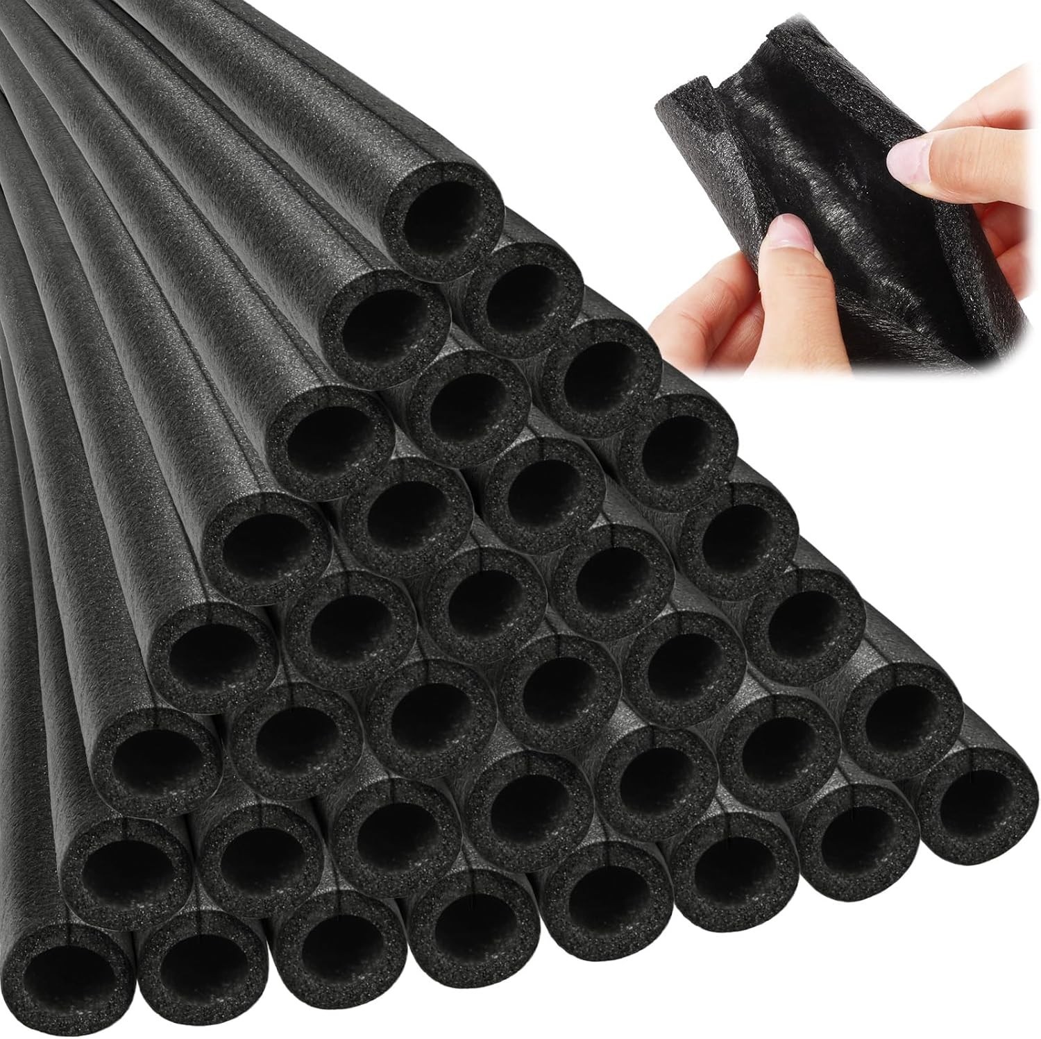Easy-Install Foam Pipe Insulation – 12 Pack Heat Preservation & Sound Absorption