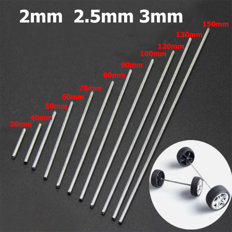 2mm 2.5mm 3mm Iron Shaft Gear Drive Axle Rod Bars For RC Car DIY Toy Model