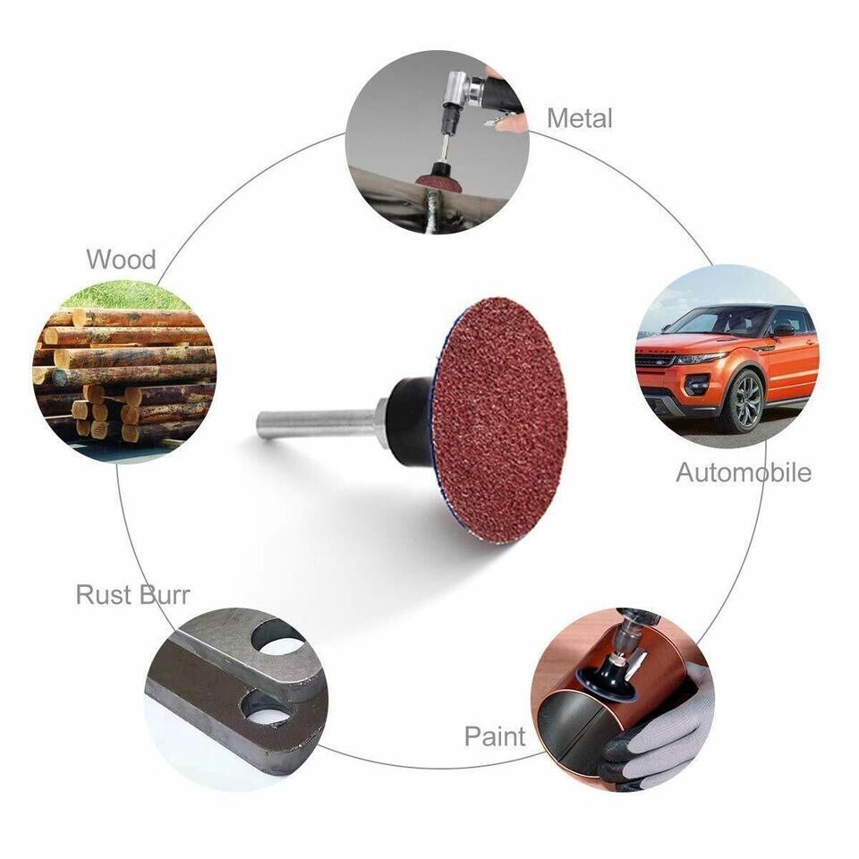 150PCS 2 inch Aluminum Oxide Roll Lock Grinding Sanding Disc Die Grinder 36 Grit