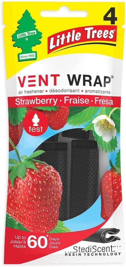 Little Trees Vent Wrap Strawberry Scent Air Freshener for Car & Home – 8 Pack!
