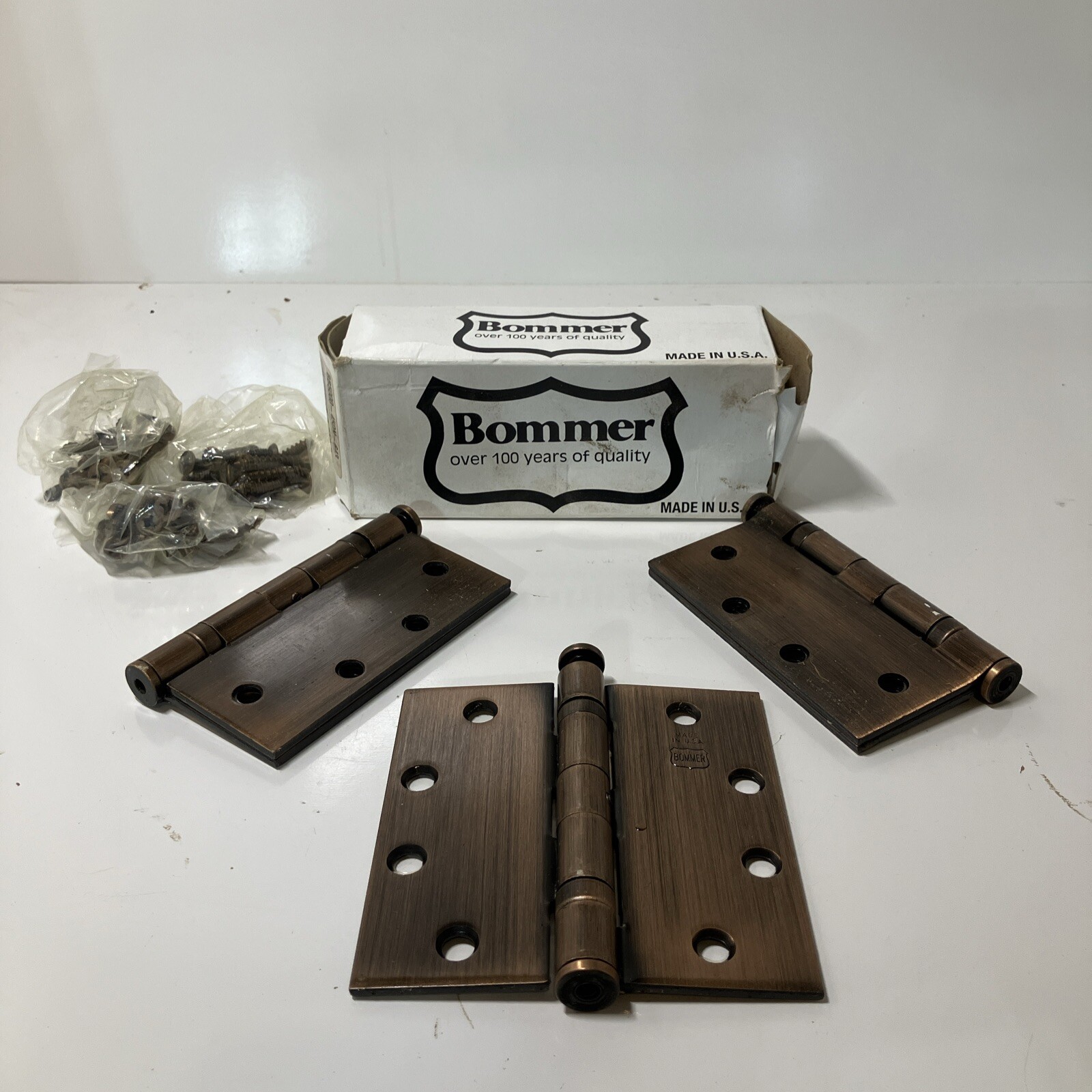 3 Count Bommer BB5000-450-643 4.5″ x 4.5″ Hinges, rubbed Bronze heavy Duty