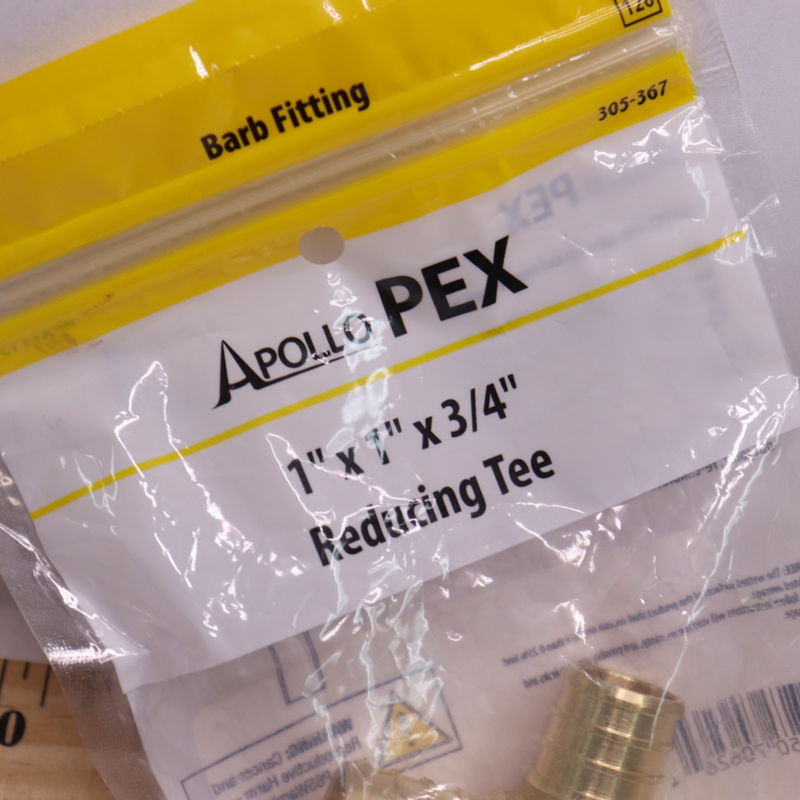 Apollo 1 in. x 1 in. x 3/4 in. Brass PEX-B Barb Reducing Tee