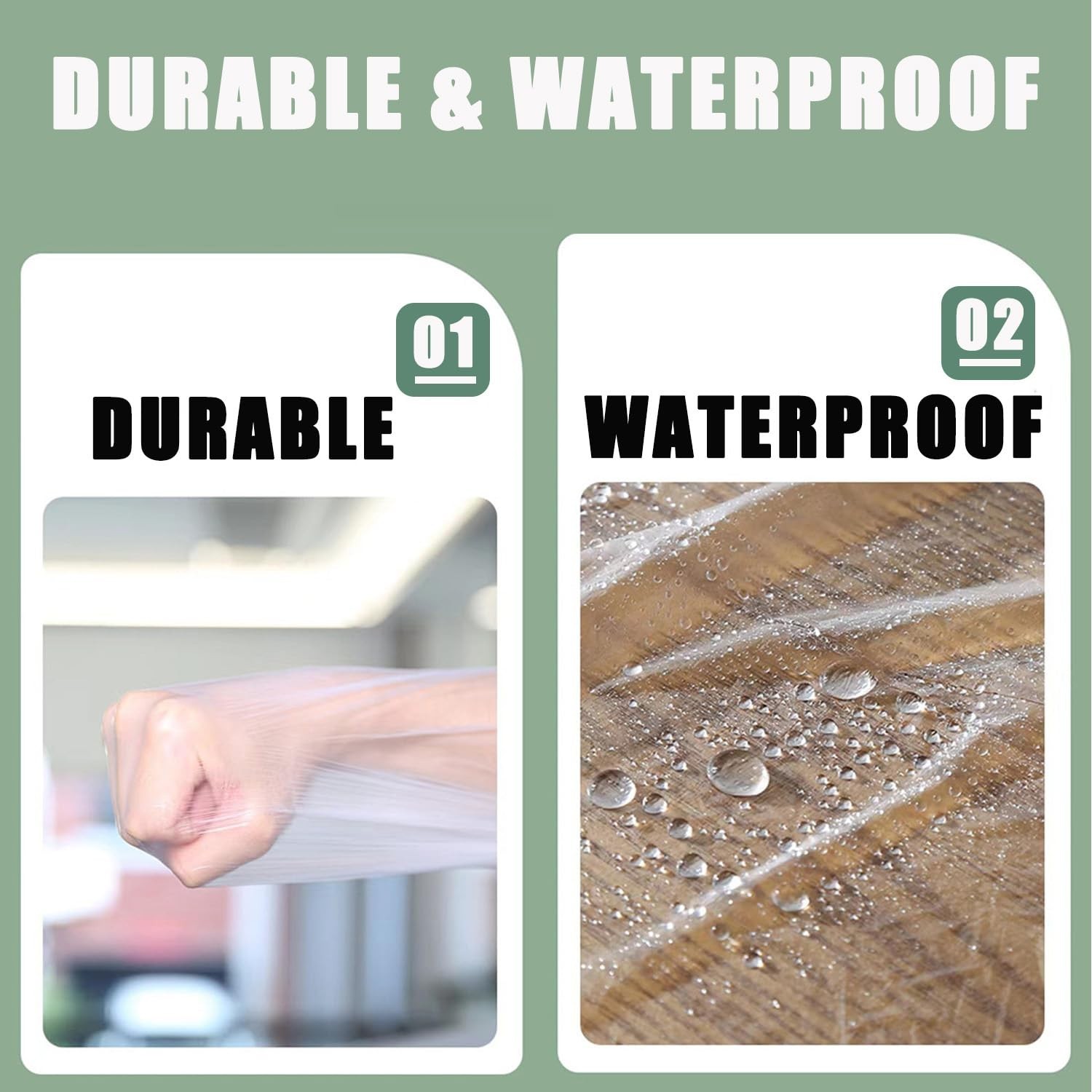 6 Pack Drop Cloth Plastic Sheeting, 9 x 12 FT Heavy Duty Painters Tarp, Water…