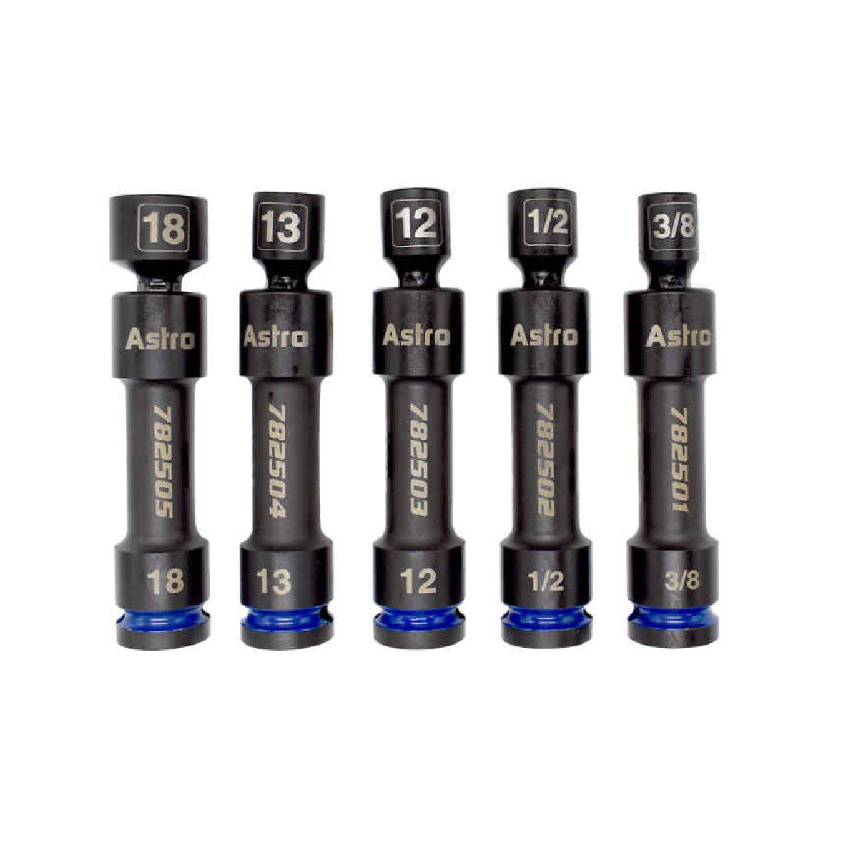 Astro Pneumatic 78250_43 1/2 Inch Drive 12-Point Impact Socket Set