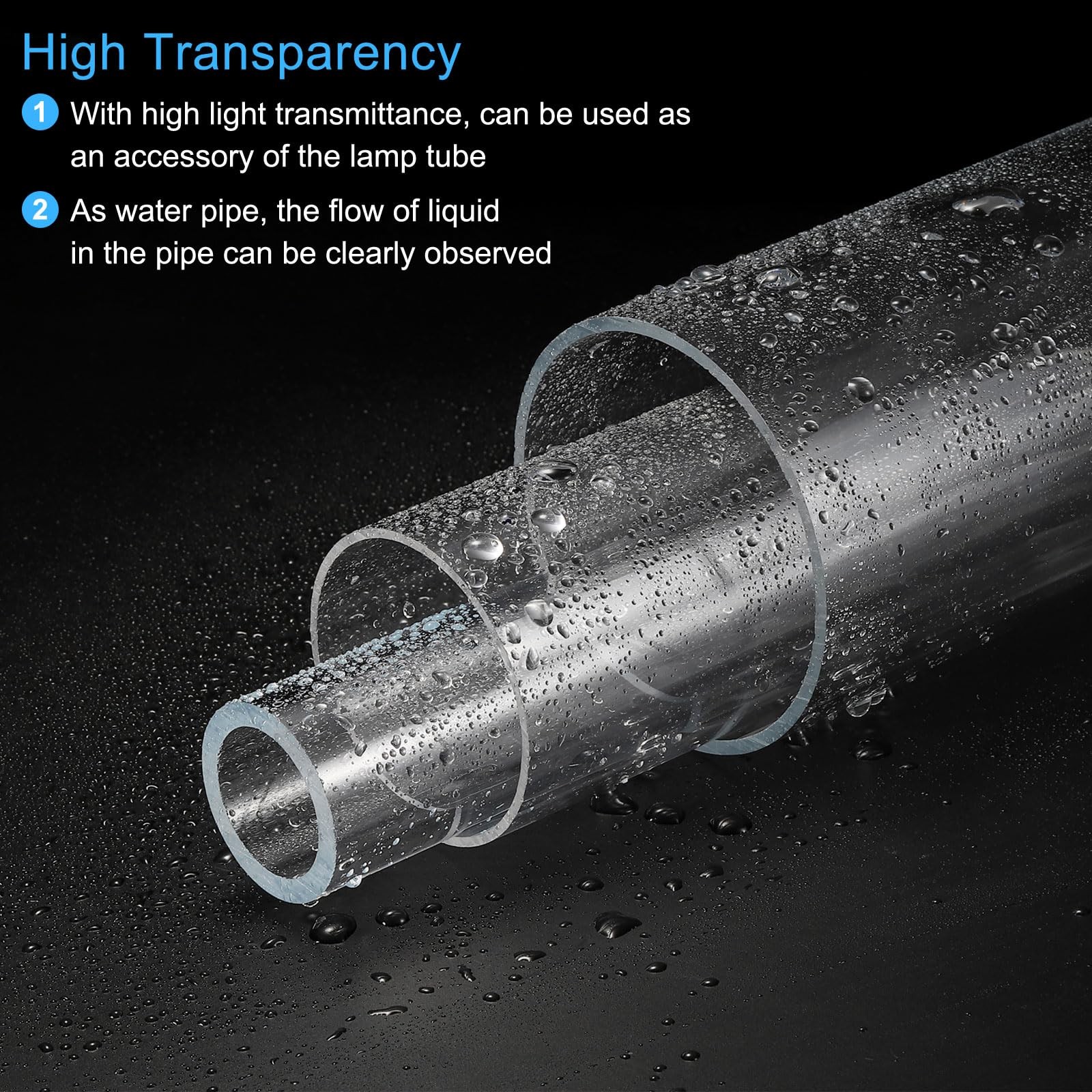 MECCANIXITY Acrylic Pipe Clear Rigid Round Tube 145mm x 150mm, Transparent
