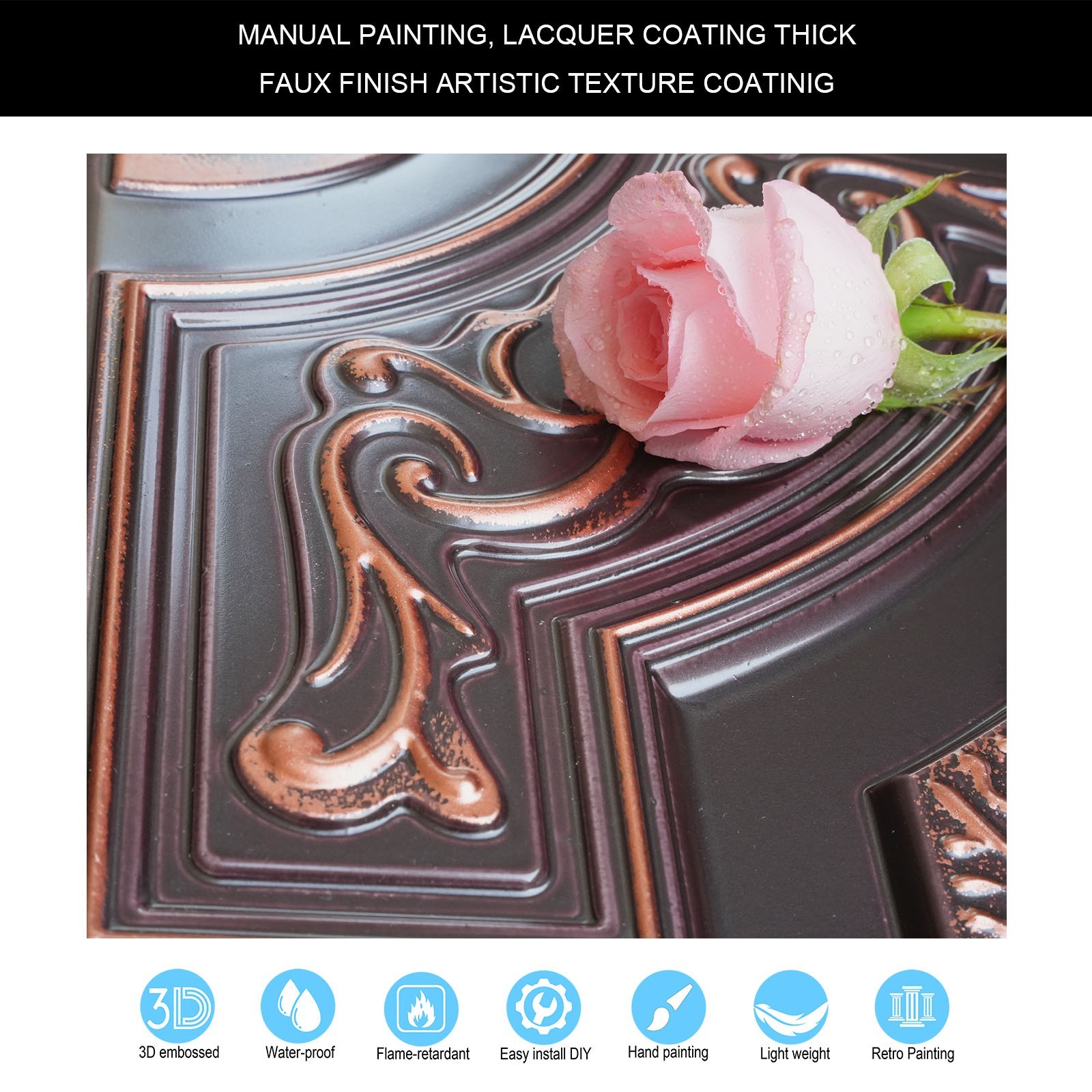 Village style ceiling tiles Decorative pvc panels for Restaurant PL02 10Pcs
