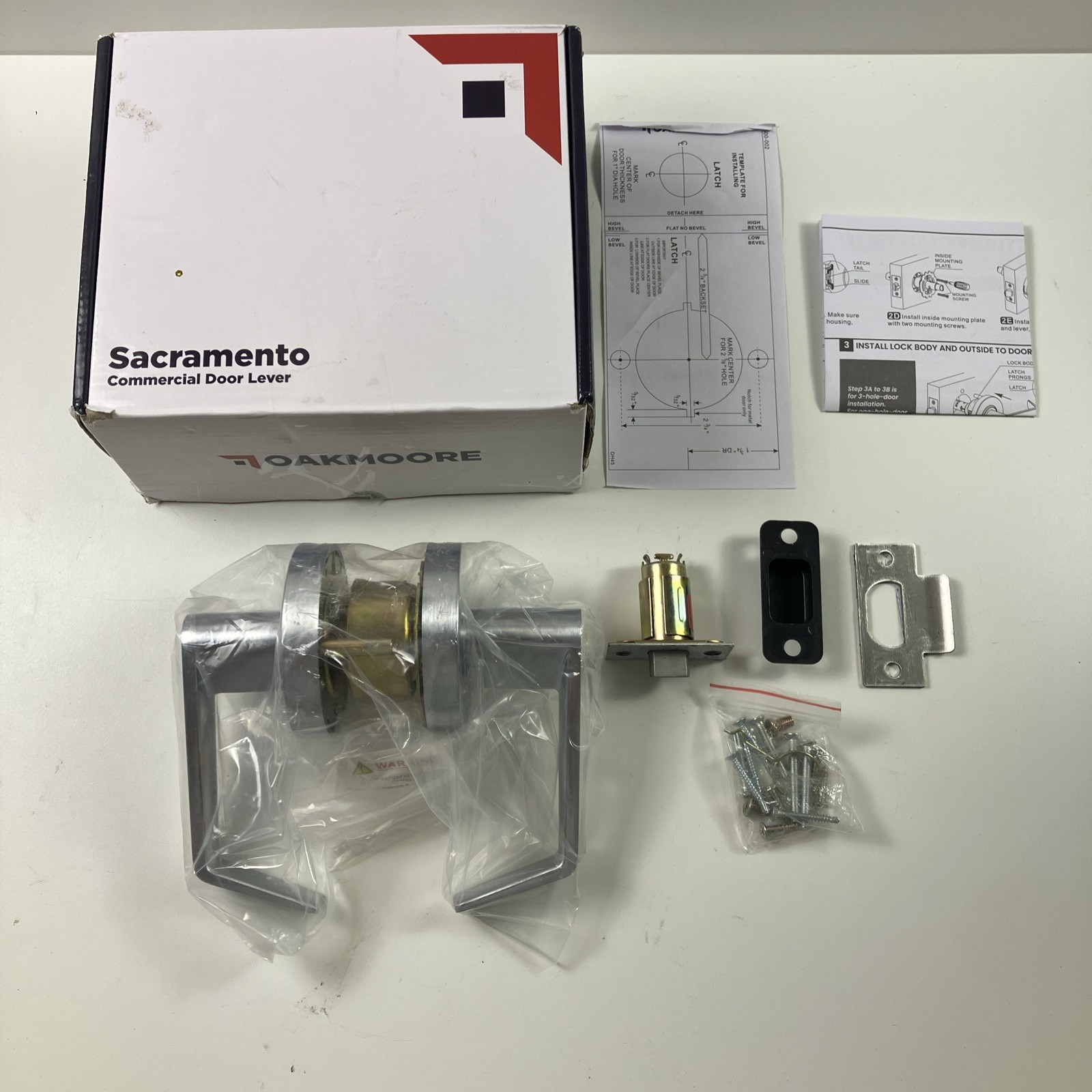 OAKMOORE Sacramento Heavy Duty Commercial Entry Door Handle Door Lock Grade 2