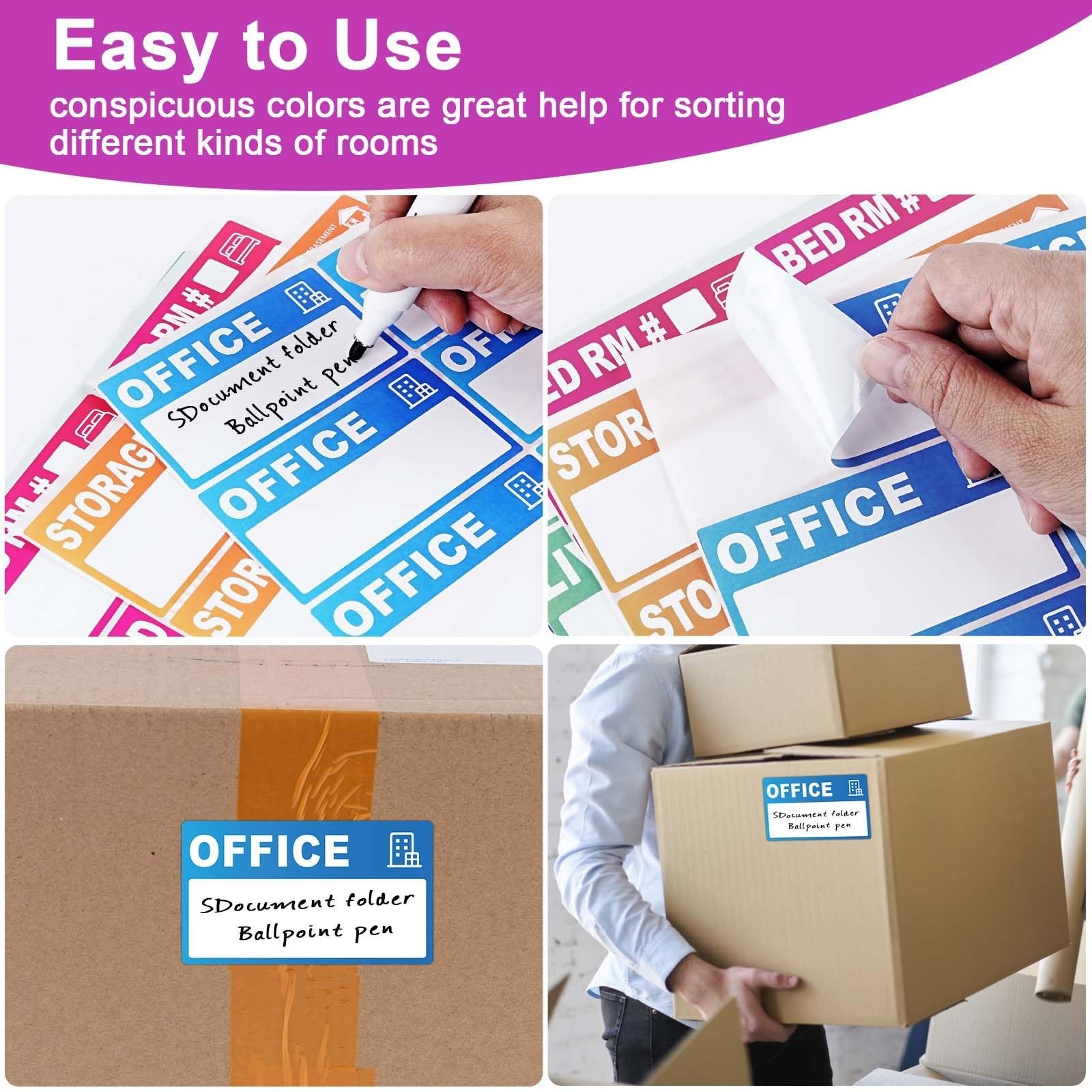 440 Count 3.5″ x 2″ Large Home Moving Packing Labels for 3-4 Bedroom House, 1…