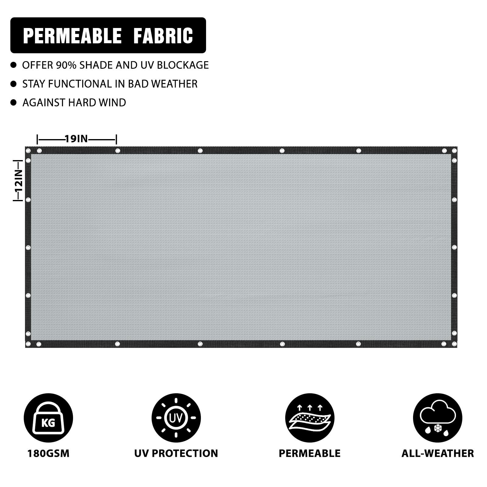 6FT X 50FT Privacy Fence Screen Heavy Duty 180 GSM Outdoor Privacy Screen Win…