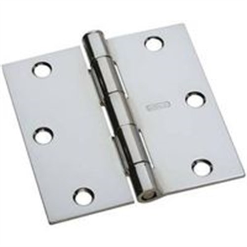 Door Hinge 3 Inch Square Corner Bright Polished Chrome