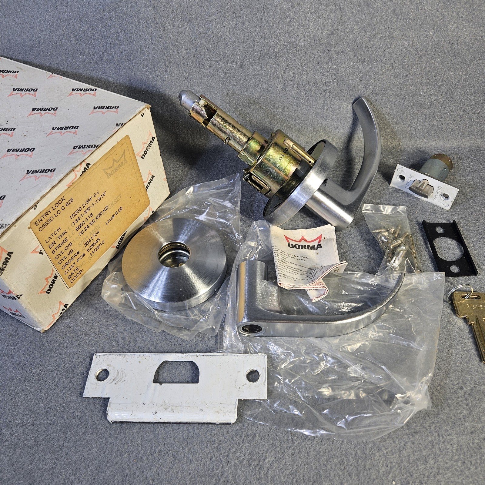 Dorma C553D Entry Lock – Satin Chrome Lever Lockset | Model C553D LC C 626