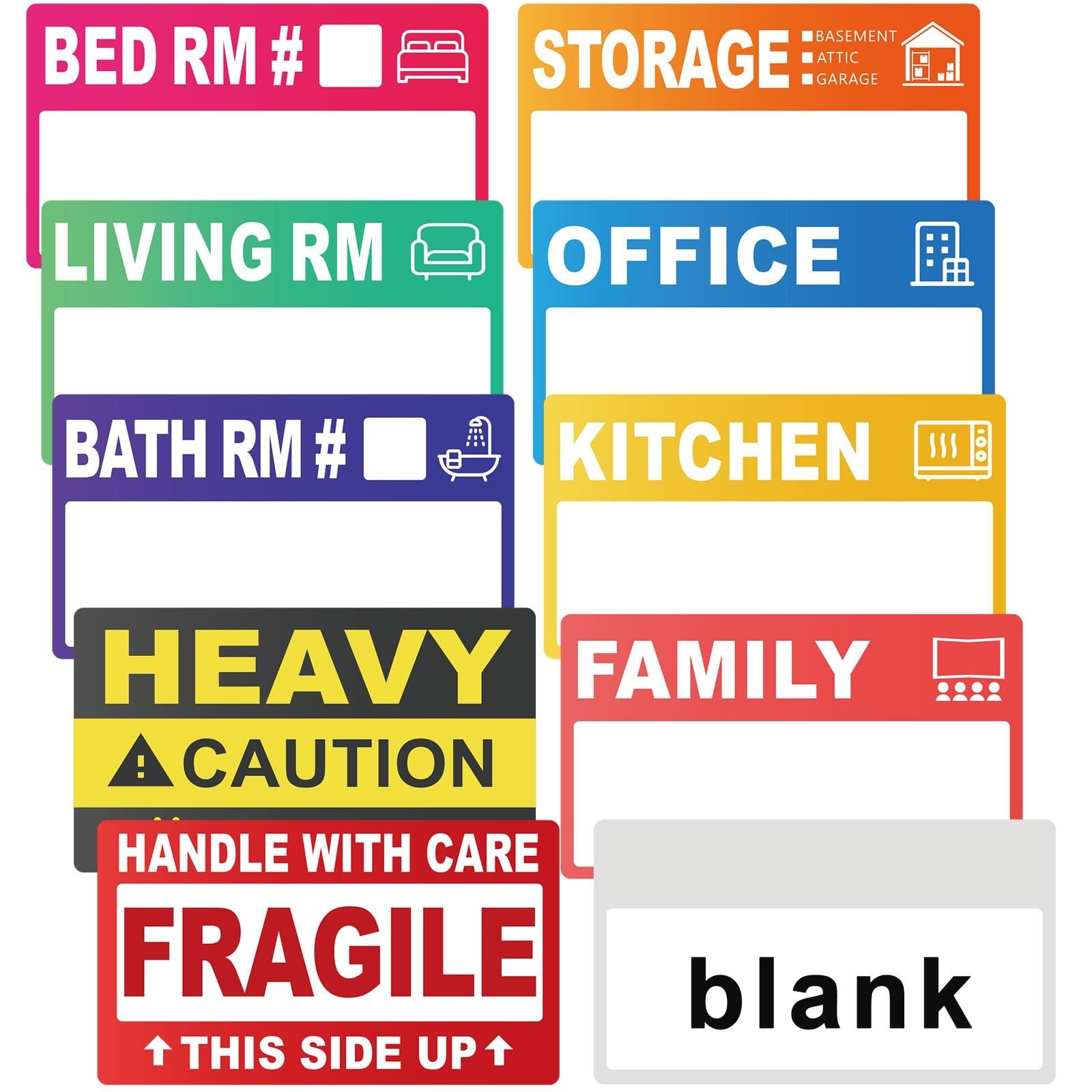 440 Count 3.5″ x 2″ Large Home Moving Packing Labels for 3-4 Bedroom House, 1…