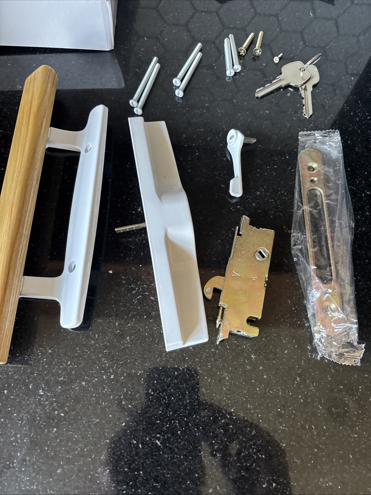 Sliding Glass Patio Door Handle Set with Key Cylinder and Mortise Lock