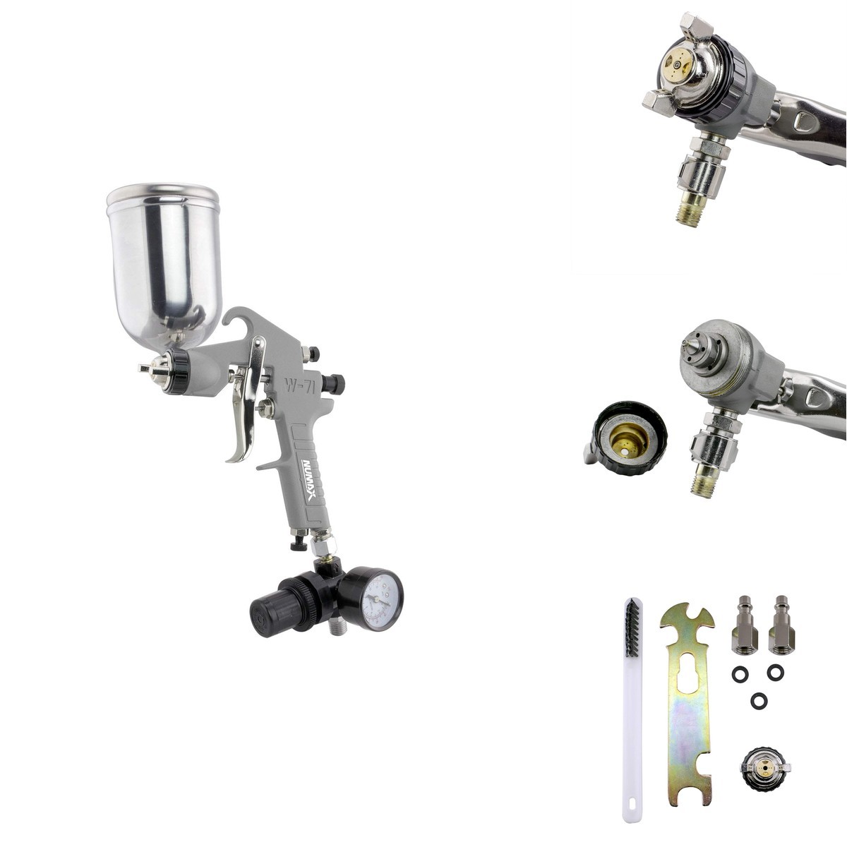 NuMax SPSC15 1.5mm Tip Gravity Feed Spray Gun 400cc Aluminum Cup