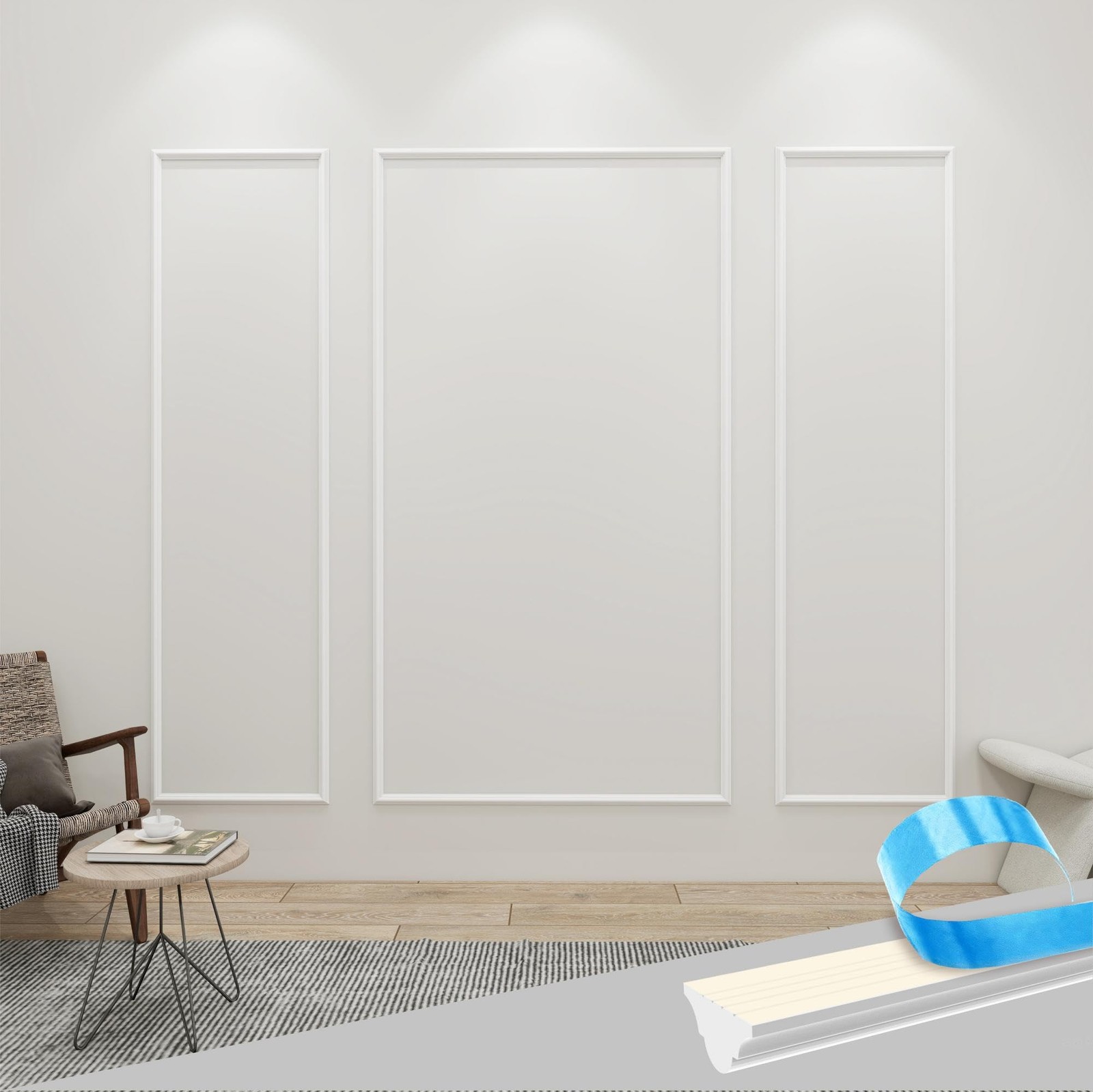 Maguesh Peel And Stick Wall Molding Kit 3D Premade Accent Molding Decorative