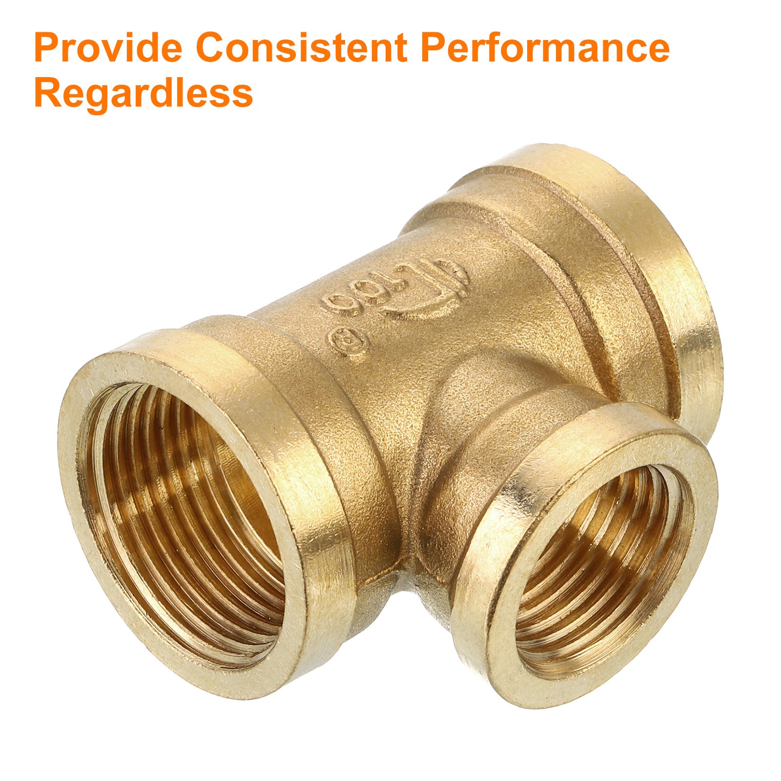 Brass Tee Pipe Fitting G3/4″ x G1/2″ x G3/4″ 3 Way T-Connector 1pcs