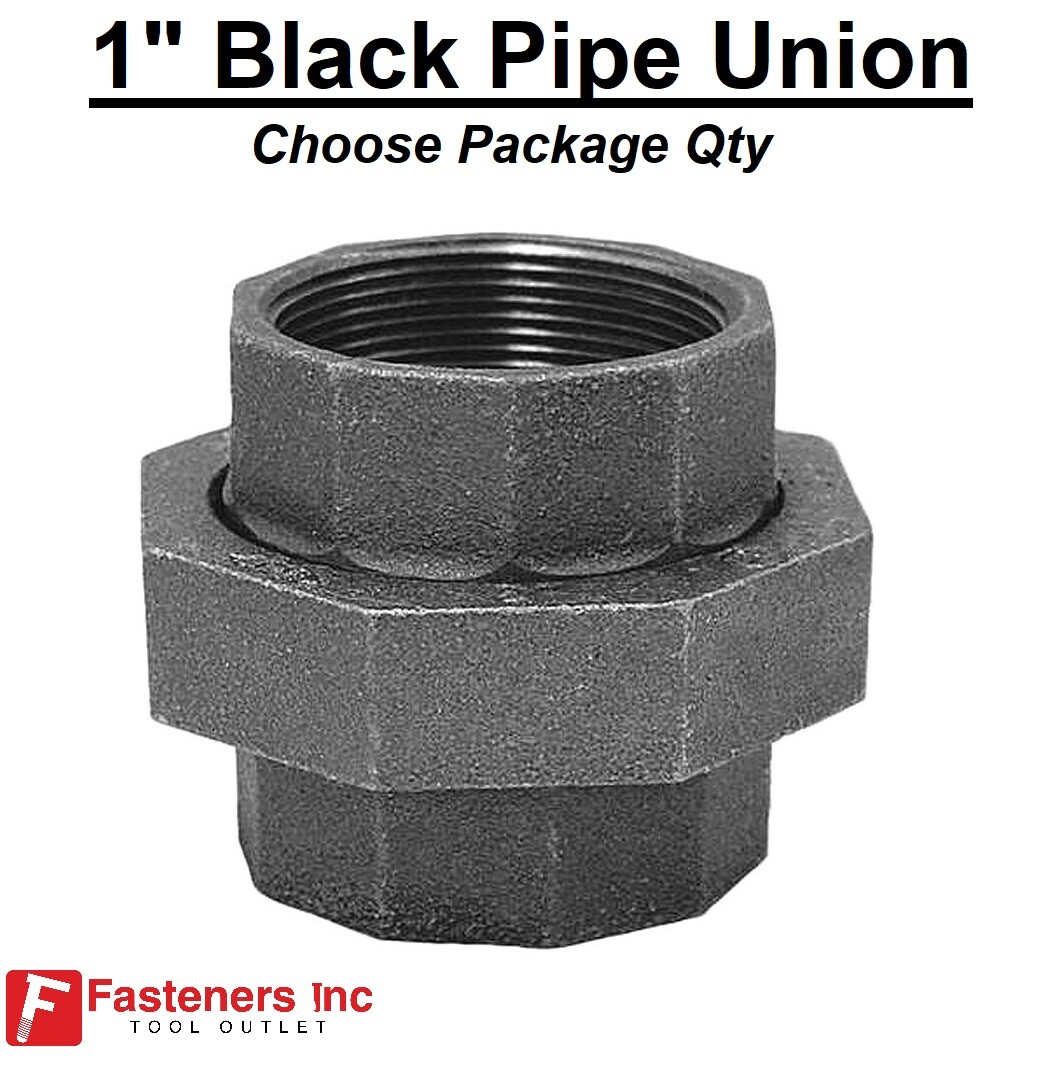 1″ BLACK IRON PIPE THREADED Unions Fittings Plumbing / Gas Union (CHOOSE QTY)