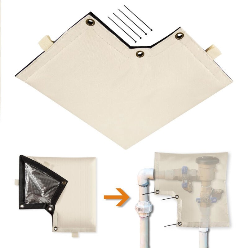Backflow Preventer Pipe Insulated Cover for Outdoor Winter Freeze Protection