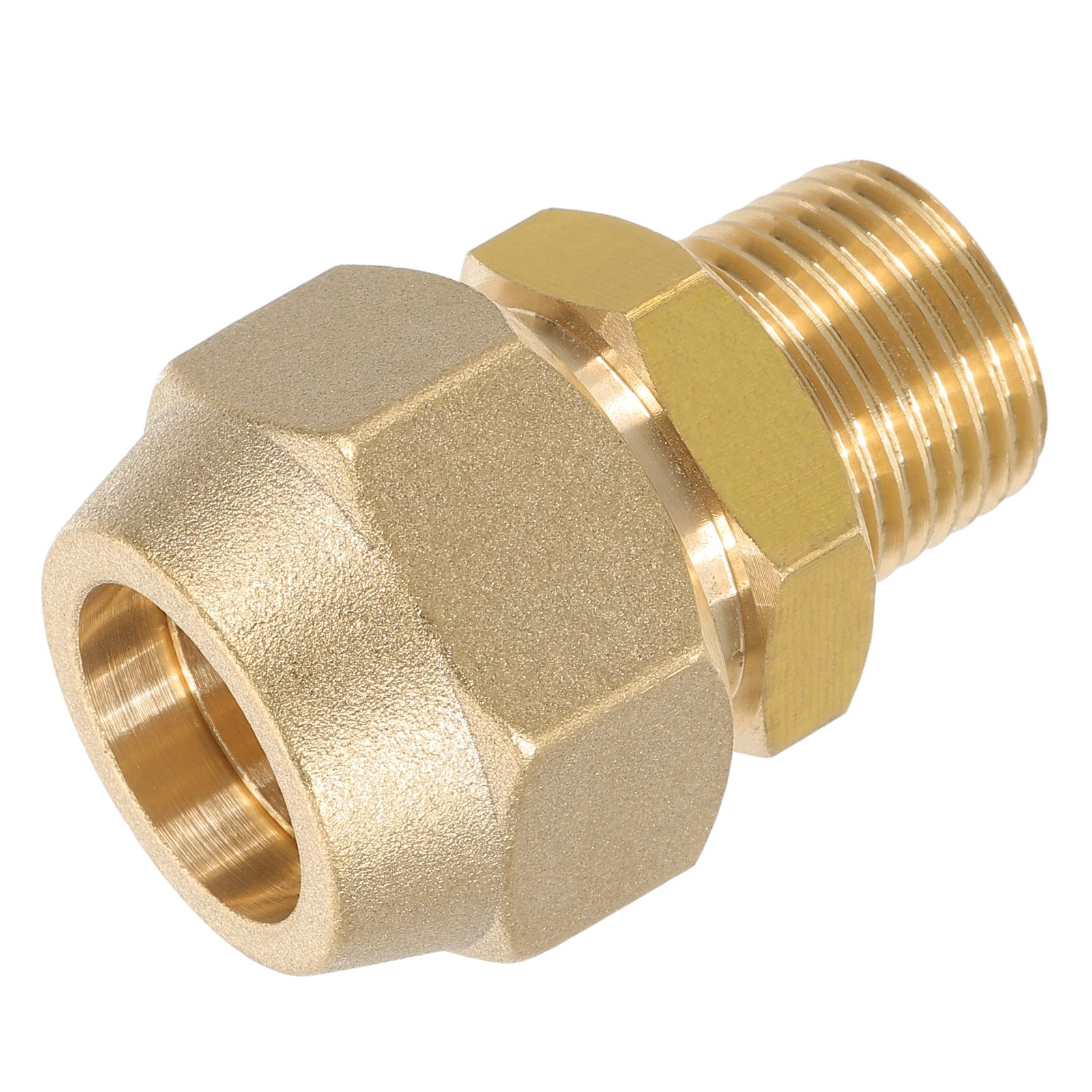 Brass Pipe Fitting 3/4SAE Flare x 1/2NPT Male Thread with Nuts