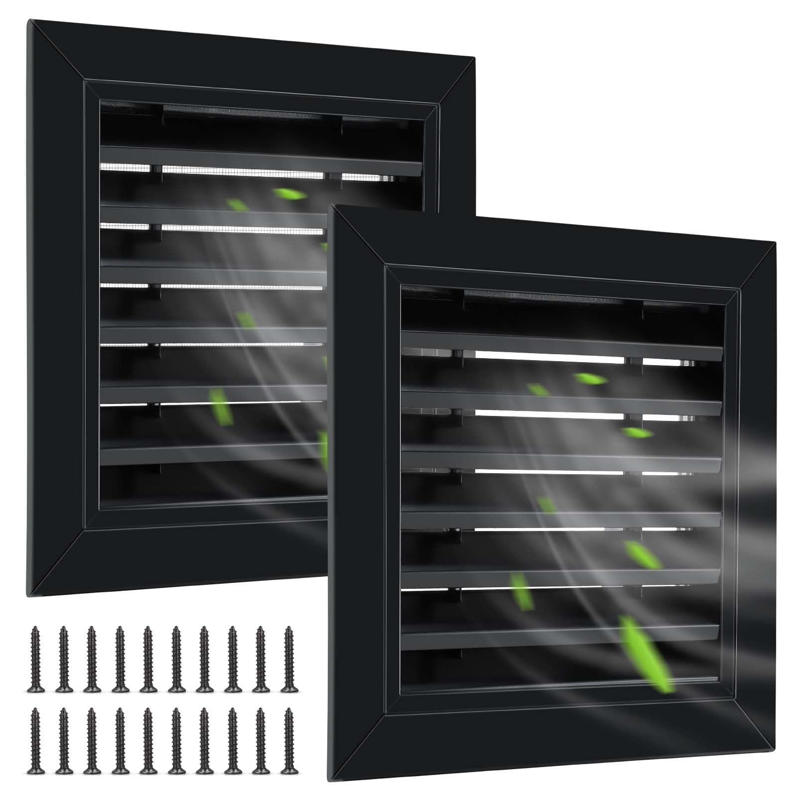 Gisafai 2Pcs 10×10 Aluminum Alloy Gable Wall Vent Shed Attic Screen