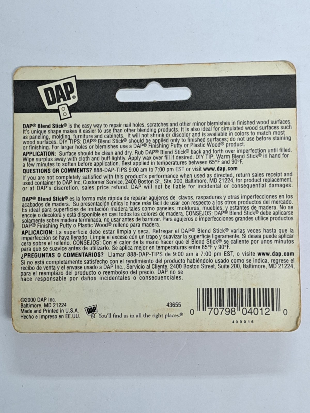 DAP Blend Stick by PlasticWood Wood Filler Repair Stick Natural Oak .43 oz NEW