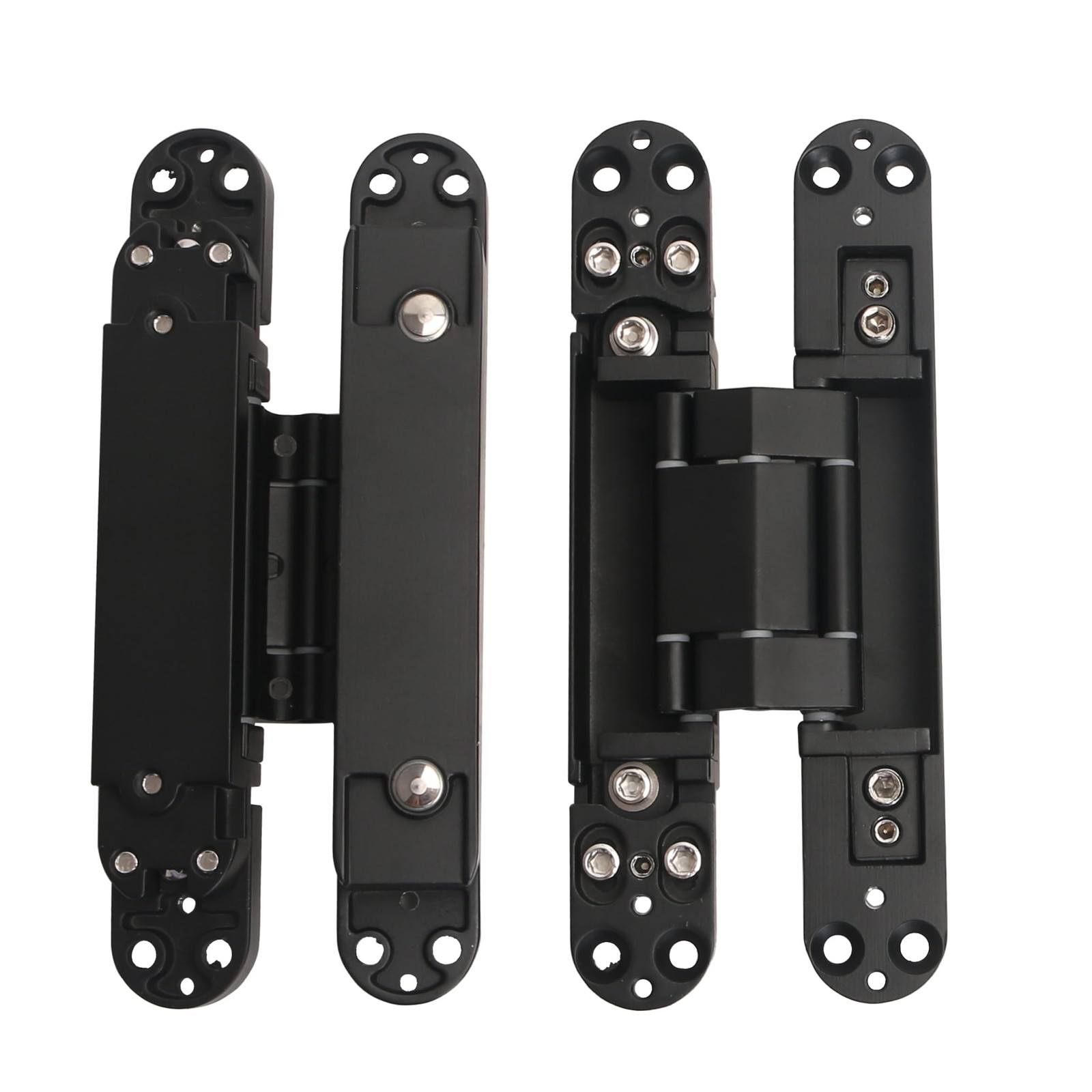 4-Pack 7 inch Black Hidden Door Hinges, Heavy Duty Zinc Alloy Concealed Hinge…