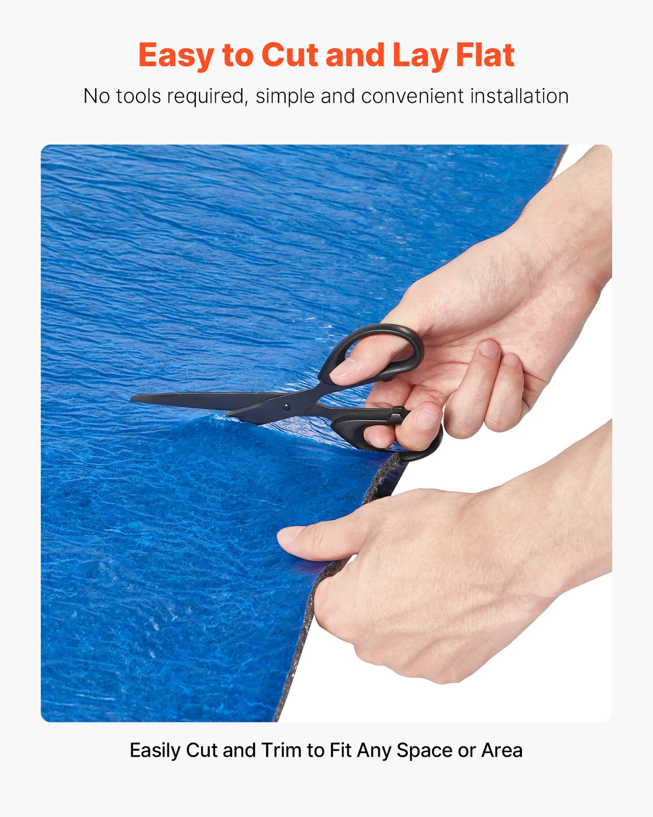 VEVOR Floor Underlayment 100 sq ft 3mm Recycled Fiber Sound/Vapor Barrier Blue