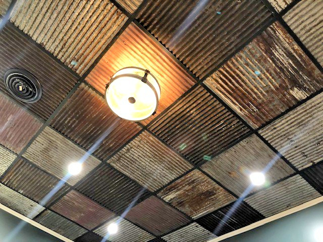 Reclaimed Corrugated Metal Sheet 2×2 Vintage Decor Drop Ceiling Tiles 40 sq.ft.