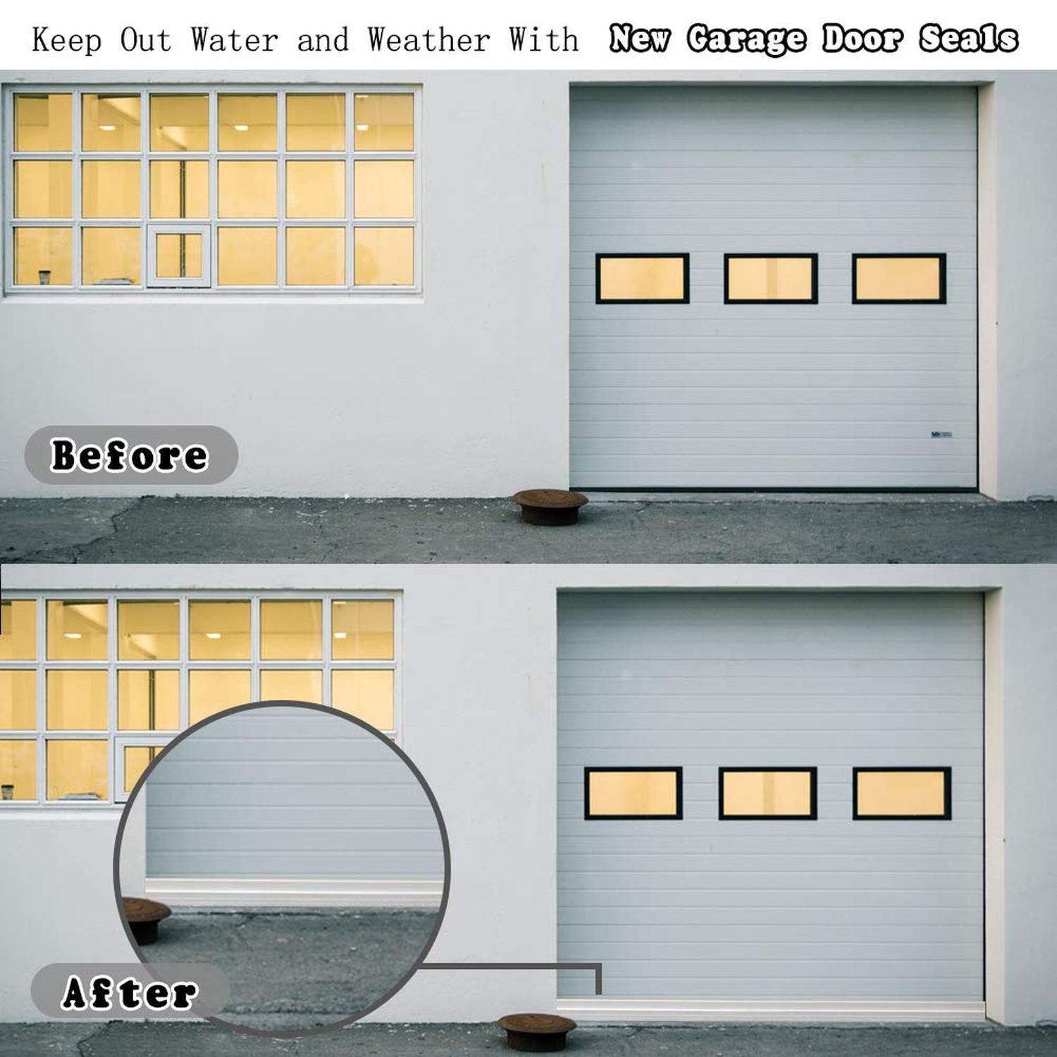 [2Pack Large Door Sweep] Huge Gap Door Draft Stopper, 3-2/5″W x 39″ L Door Bo…