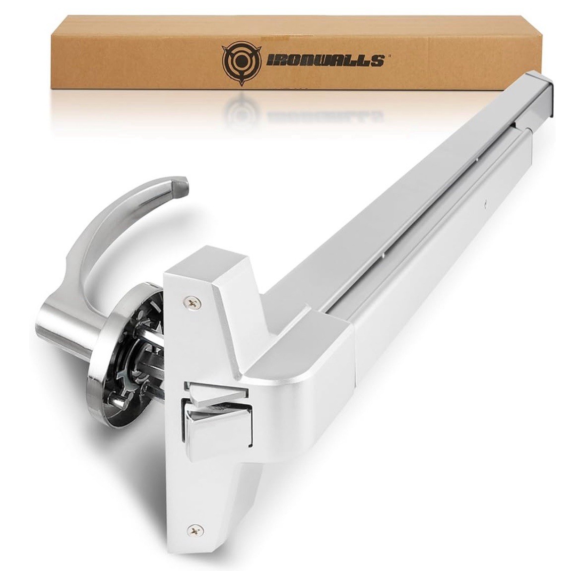 IRONWALLS Panic Bars for Exit Doors 32 Inch, Silver Commercial Push Bar Panic Ex