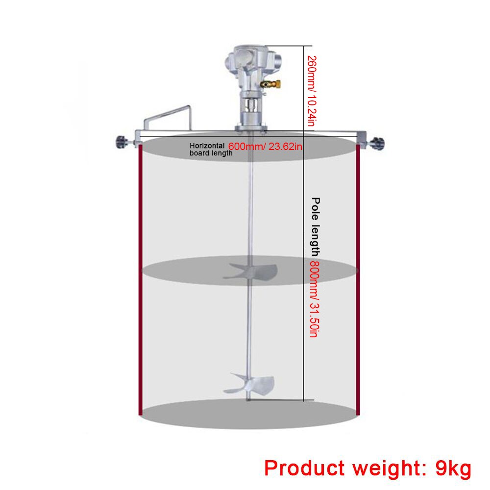 50 Gallon Pneumatic Paint Mixer Tank Barrel Paint Mixing Air Mix Blender Shaker