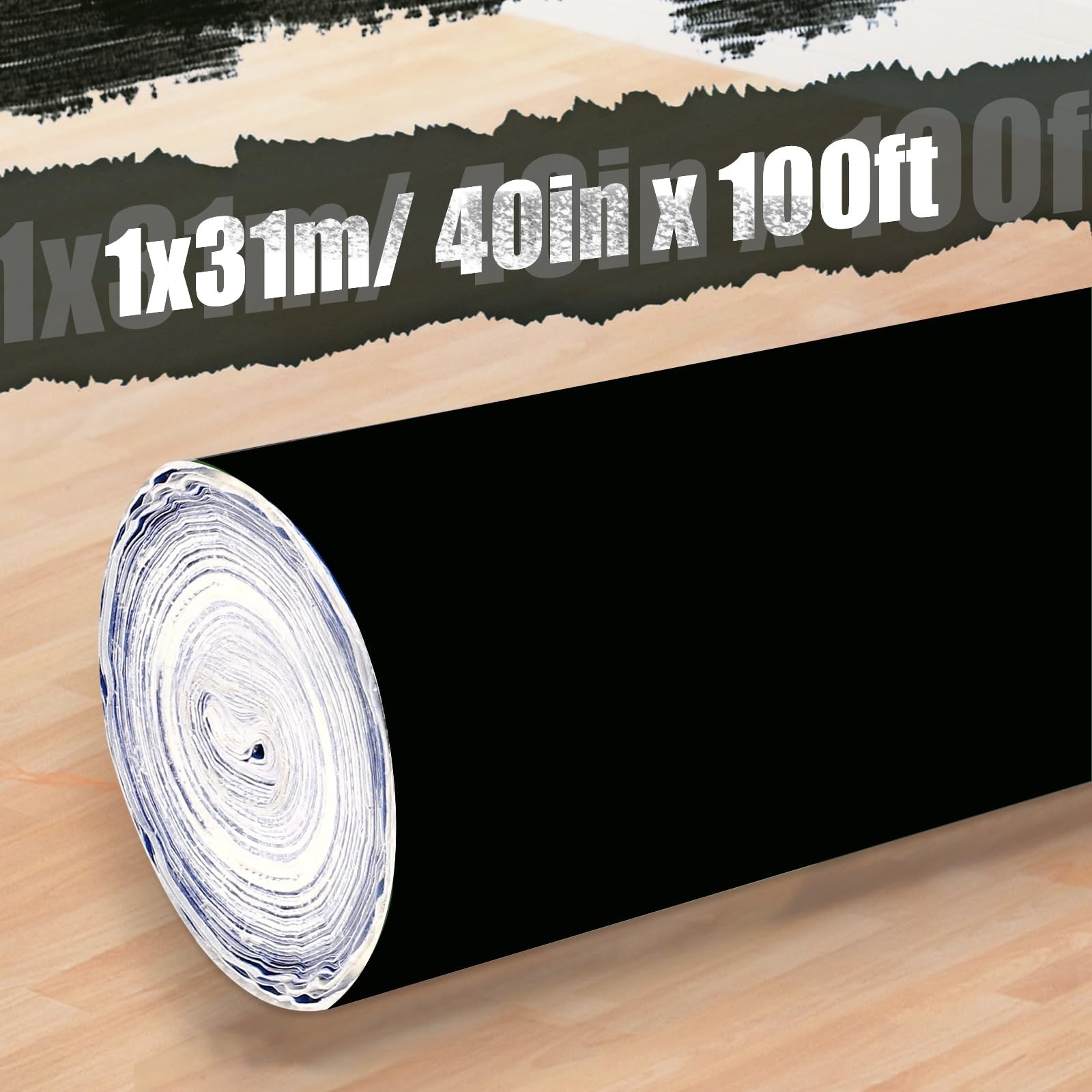 40″ x 100′ Temporary Floor Covering, Blue Hardwood Floor Protective Film Shee…