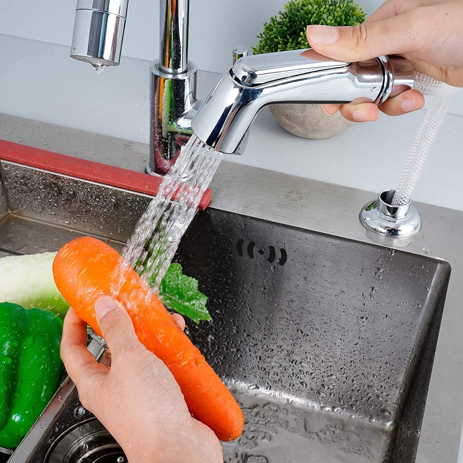 Awelife Universal Fit Sink Spray Attachment, Kitchen Side Sprayer Chrome