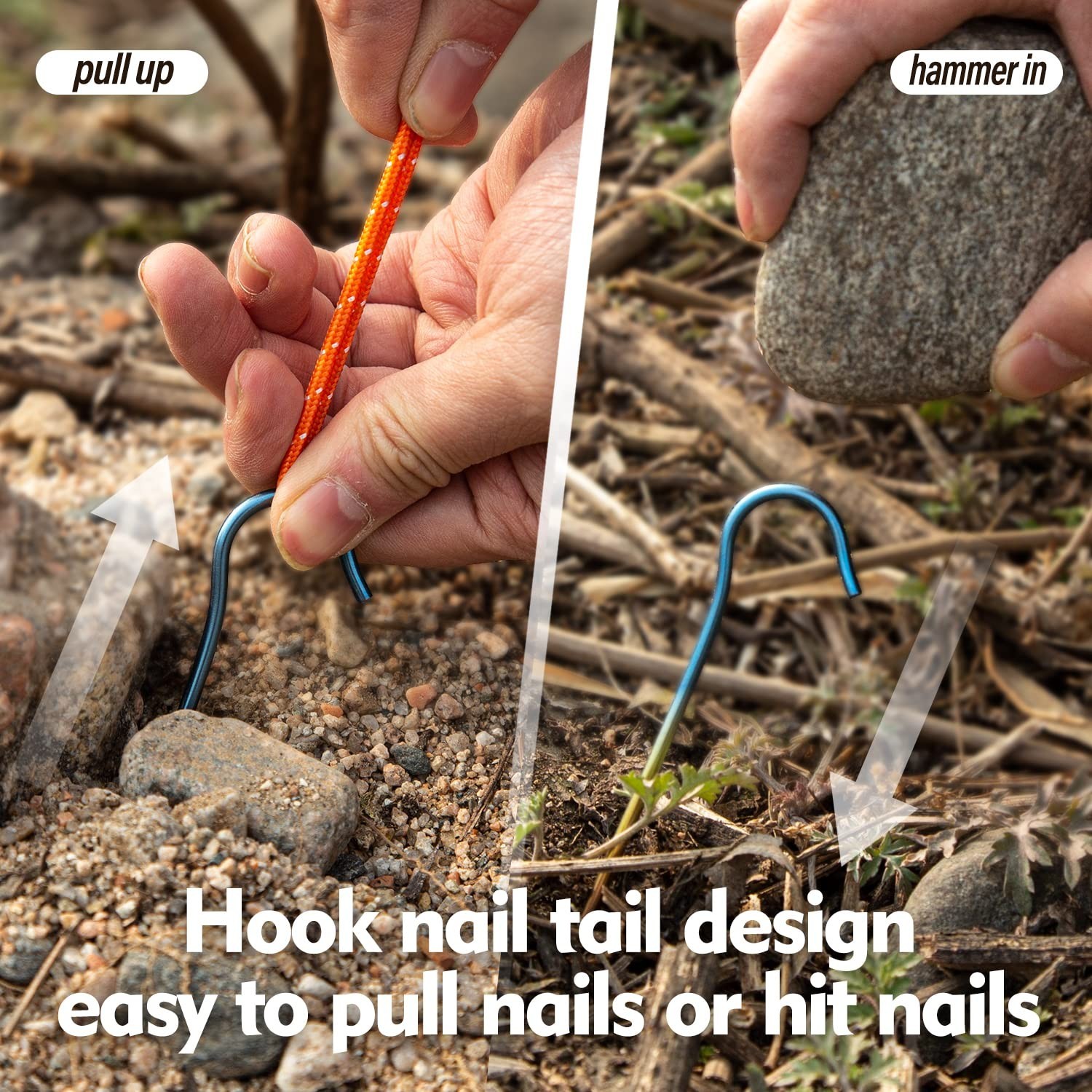 TiTo Titanium Shepherd Hook Tent Stakes Tent Pegs Tent Stakes Dia 3.5mm and L…