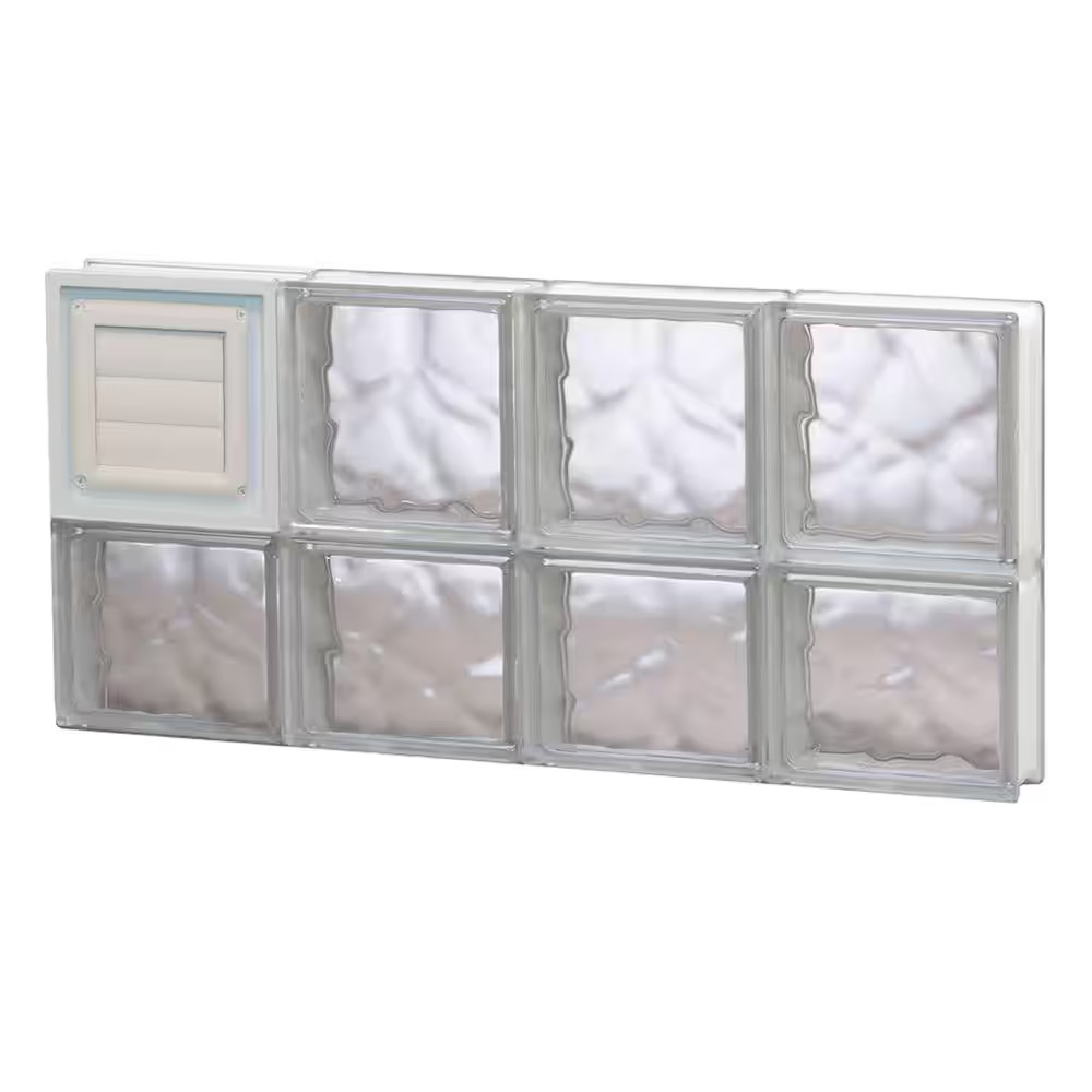31 In. X 13.5 In. X 3.125 In. Frameless Wave Pattern Glass Block Window with Dry