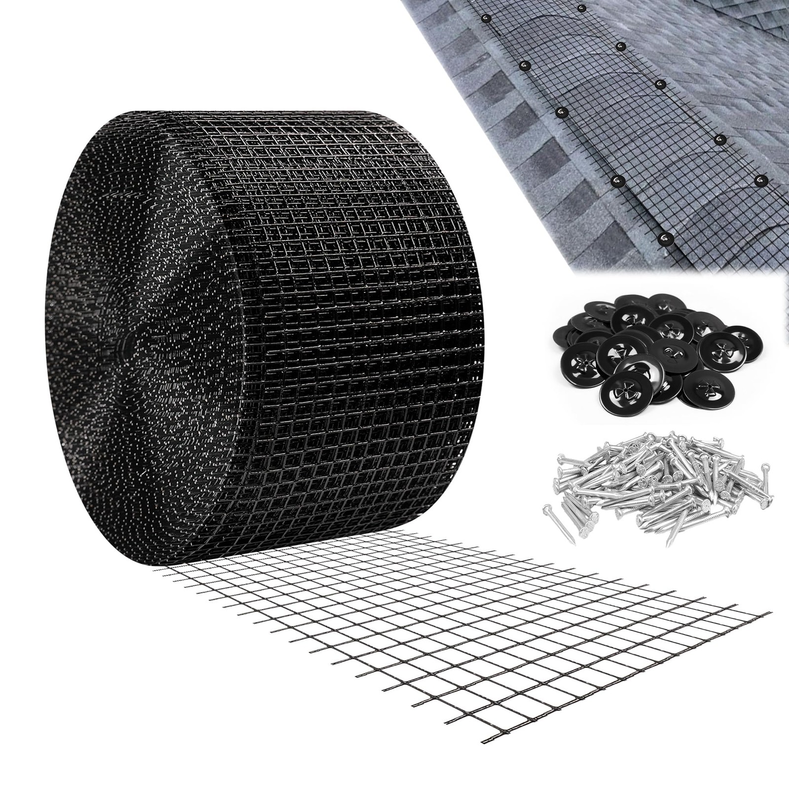 Roof Ridge Vent Exclusion Critter Guard Cover – 65.6′ L x 4″ W Shingle Black