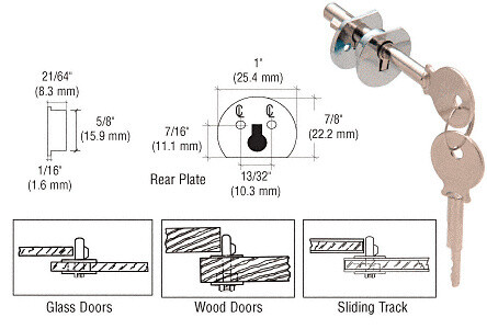 CRL D802CKA Chrome Keyed Alike Universal Plunger Lock