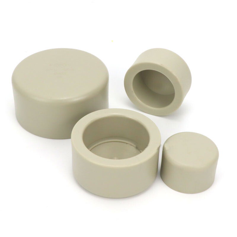 20mm-110mm PPH Pipe Fitting Plastic Plug Cap Sub Round Caps Protection Gasket