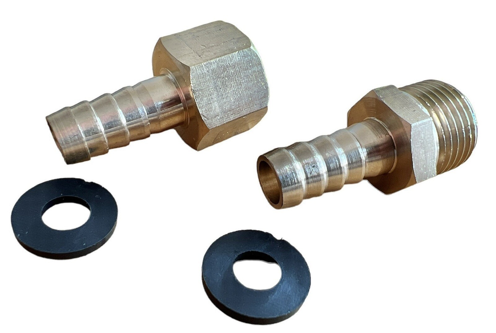 M18 × 1.5 Metric to 10mm Brass Barb Hose Tail Connector, In Male Or Female