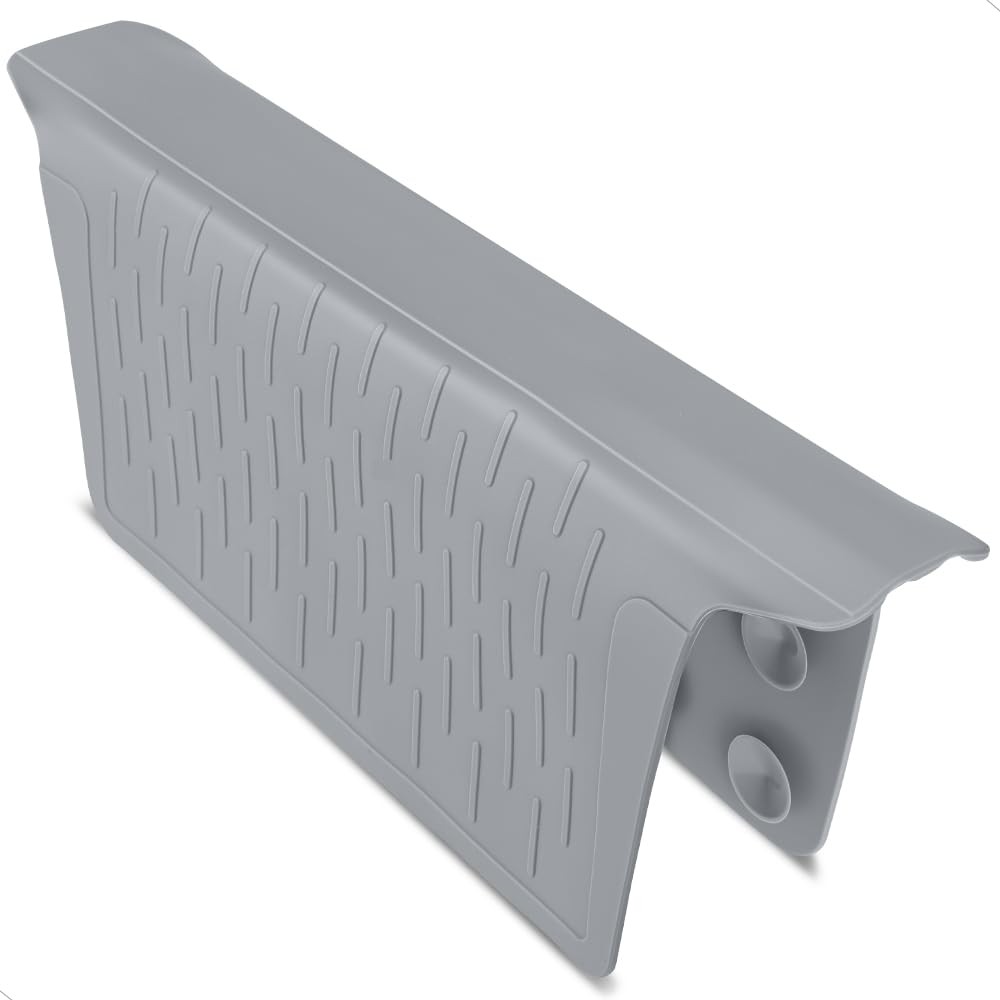 Sink Saddle, Kitchen Mat, Divider Protector 12.8″ x 11.1″, 1 Pack Grey