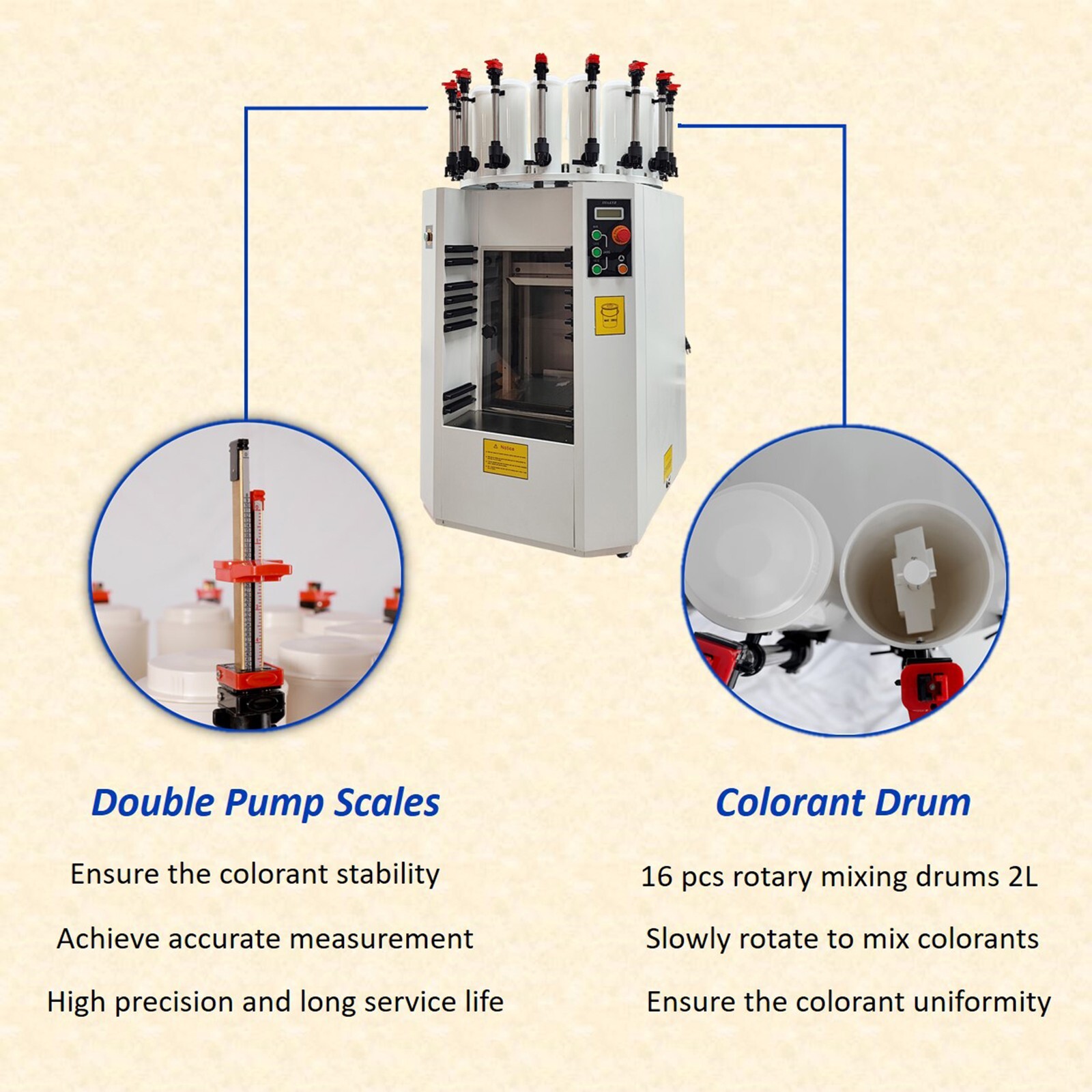 Automatic Paint Shaker Mixer Oil Paint Colorant Dispenser Integrated Machine 16p