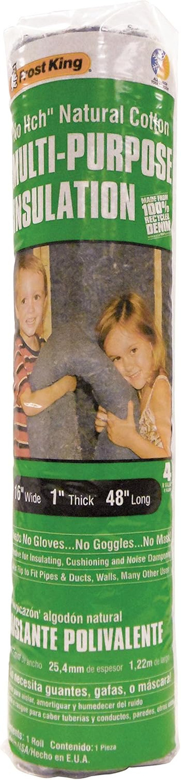 CF1 “No Itch” Natural Cotton Multi-Purpose Insulation, 16 X 1 X 48-Inch