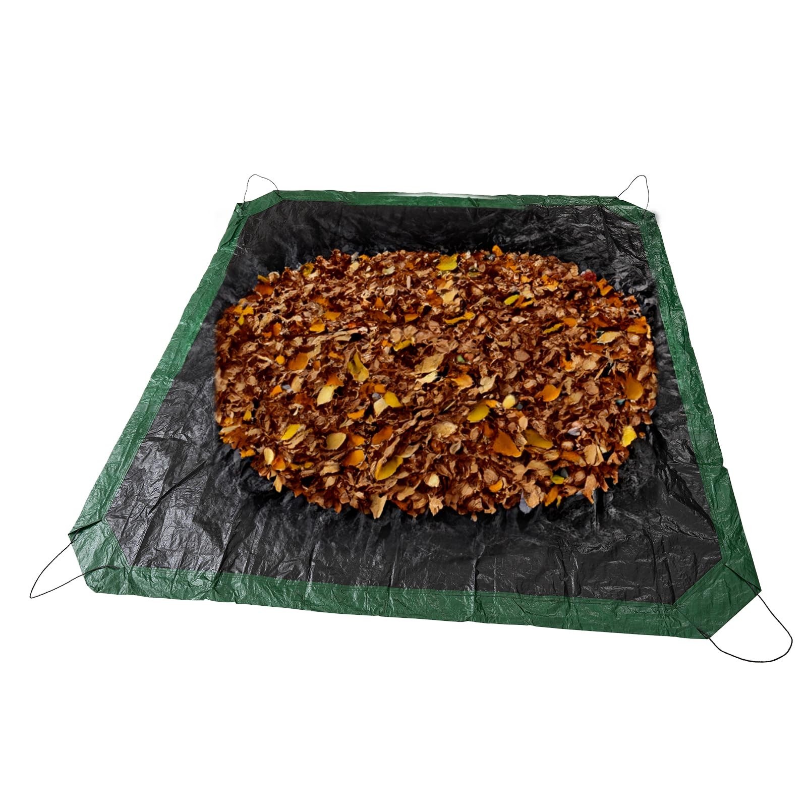 Leaf Tarp 9×9 Ft, Lawn Garden Leaf Tarp with 4 Drawstrings, Reusable Waterpro…