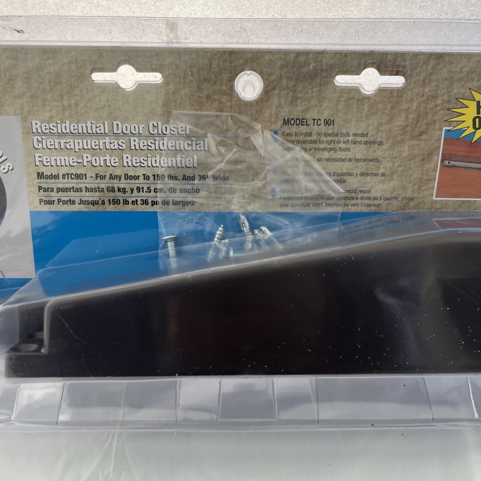GLOBAL DOOR CONTROLS TC901 Residential Door Closer – Up To 150lbs – Brown